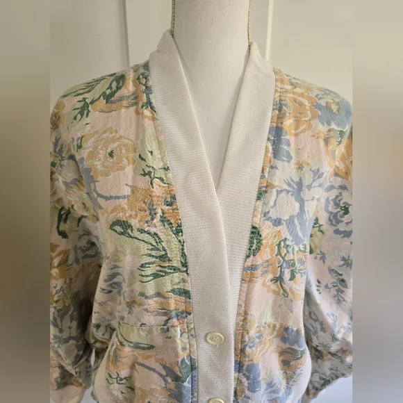 Vintage Tony France Floral Button-Up Cardigan - Picture 4 of 8